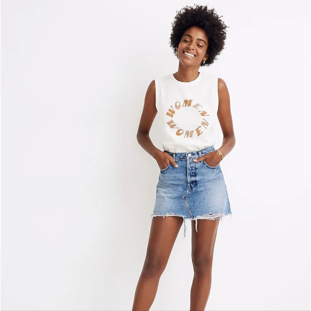 Madewell Rigid Denim Relaxed Mini Skirt Rosehill Wash Size 27